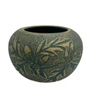 Red Wing Union Stoneware Pottery Bowl Vase Oak Leaf Acorn Green Tan Brushware