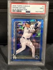 SHOHEI OHTANI 2025 TOPPS CHROME #1 TRUE BLUE REFRACTOR /150 DODGERS PSA 9