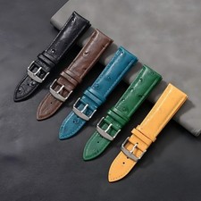 18mm Leather Watch Band Genuine Ostrich Double Sided Leather Strap