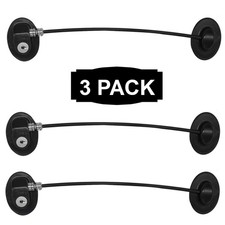 3 Pack Black Refrigerator Door Locks with 6 Keys, Key Locks for Fridge, Cabin...