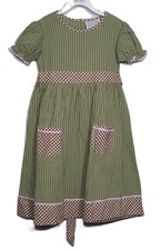 Lil Cactus Girls Dress Size 6Y Green Smocked ...
