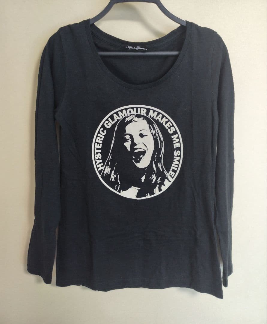 Hysteric Glamour Black Long Sleeve T-Shirt Women’s Free Size Logo Print