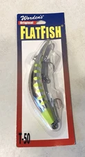 WORDEN’S ORIGINAL T-50 FLATFISH UV SILVER CHART FIRE TAIL 4.5” LURE PLUG NEW USA