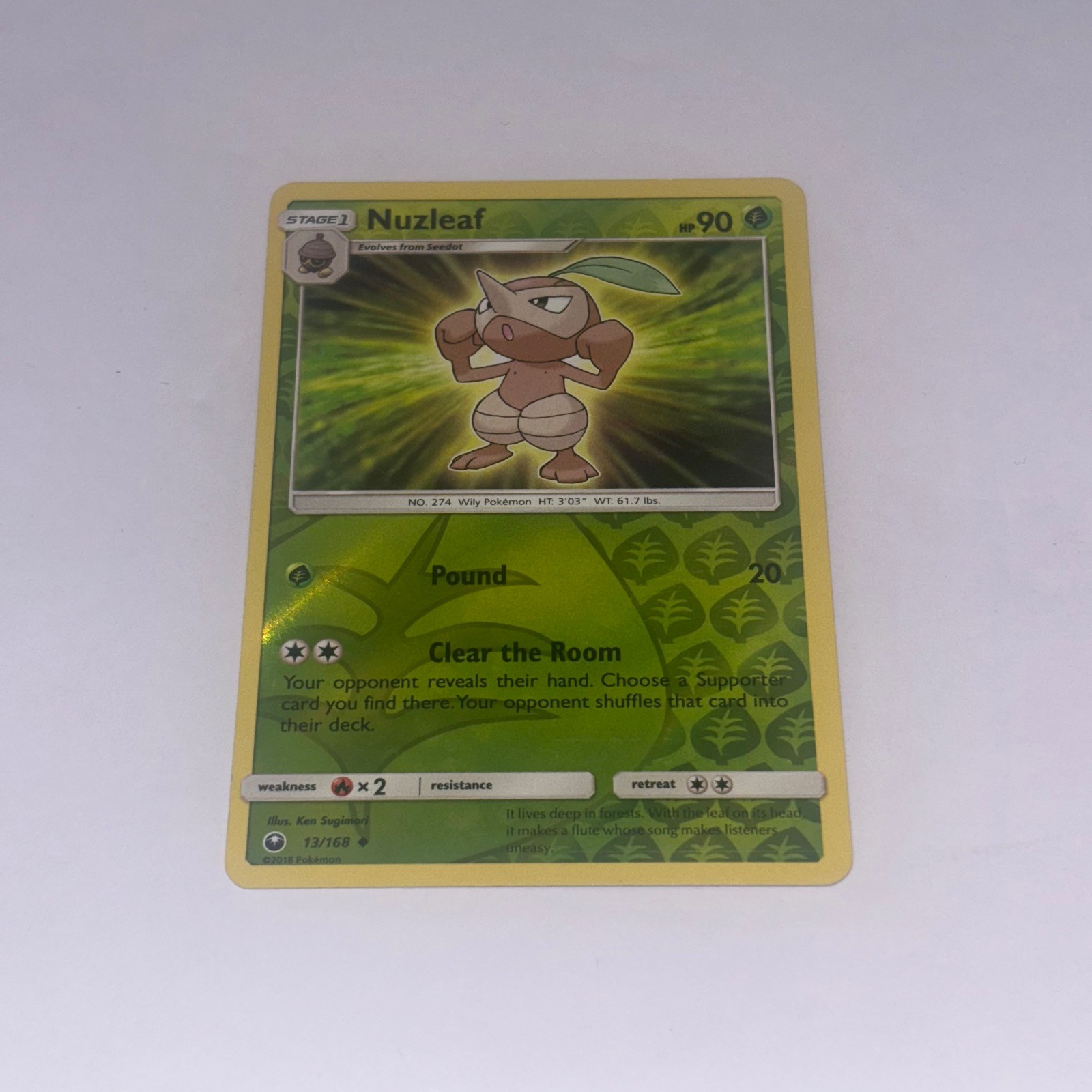 NUZLEAF - 13 - 168 - UC - CELESTIAL STORM - POKEMON - - REVERSE HOLO - NM/M