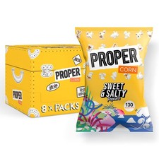 Sweet & Salty Popcorn 90g x 8 Sharing Bags Natural Sea Salt and Demerara Sugar