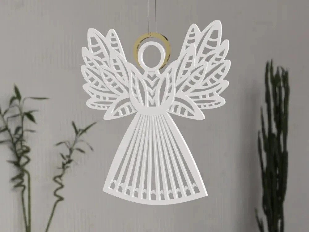 4PCS Merry Christmas Angel Ornament Plastic Festive Xmas Tree Decor