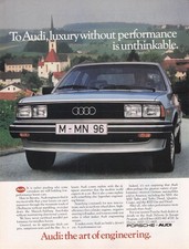 Vintage Audi 5000 Print Ad 1982 Porsche Audi Quattro Car wall decor poster photo