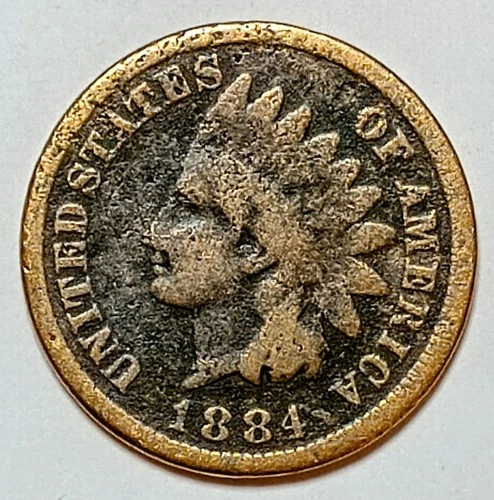 Indian Head Penny Lot of "1" VERY NICE 1884 GOOD OR BETTER°$ FREE SHIPPING $#355