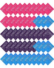 50 PCS Paisley Polyester Cowboy Bandanas Bulk for Party Headband for Men