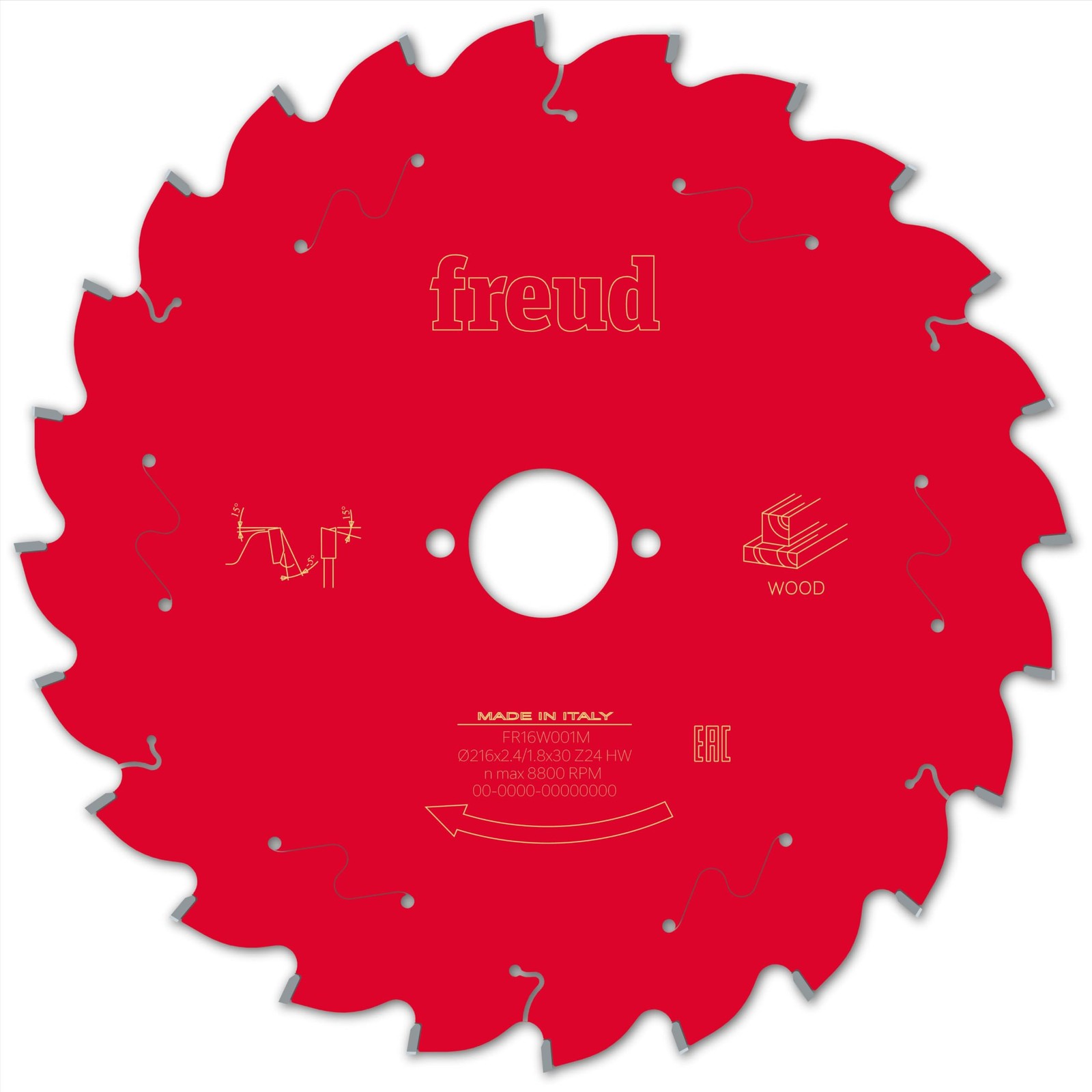 Freud Wood Mitre Saw Blade 216mm x 30mm 24T Corded, Silver