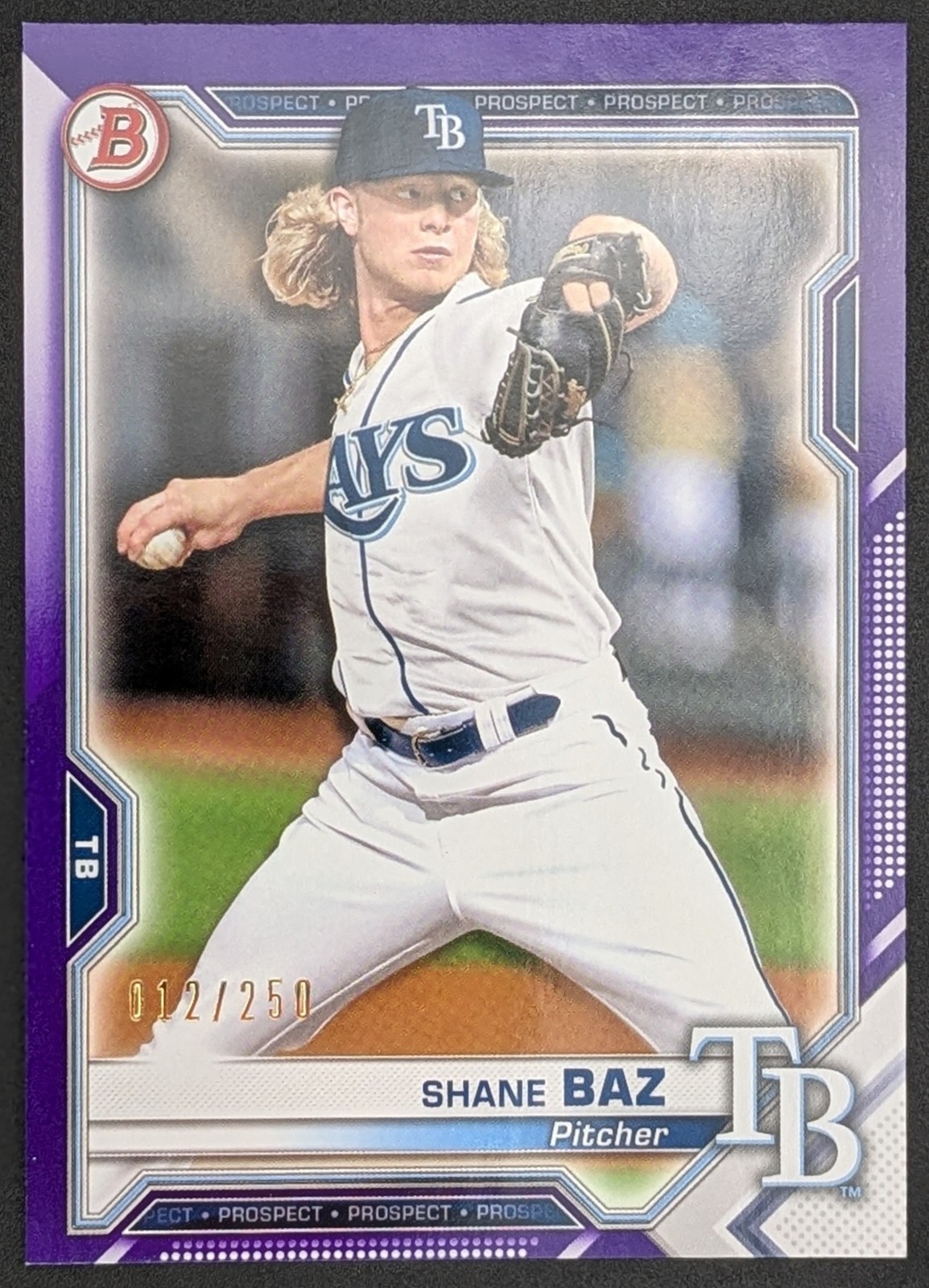 2021 Bowman Shane Baz #BP-134 Prospects Purple /250 Rays