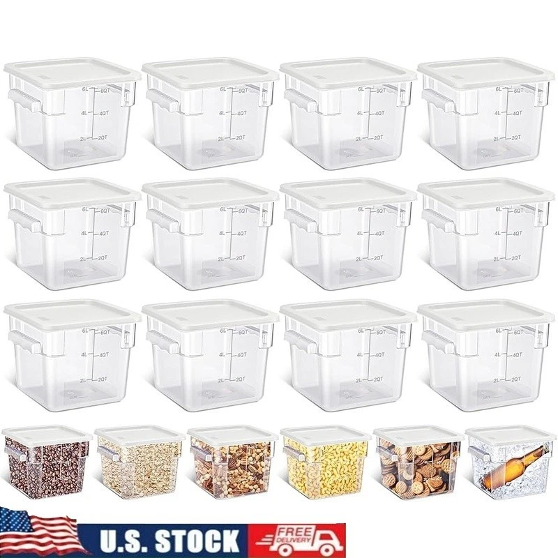 12 Pack Food Storage Containers Airtight Kitchen Organization Stackable Durable