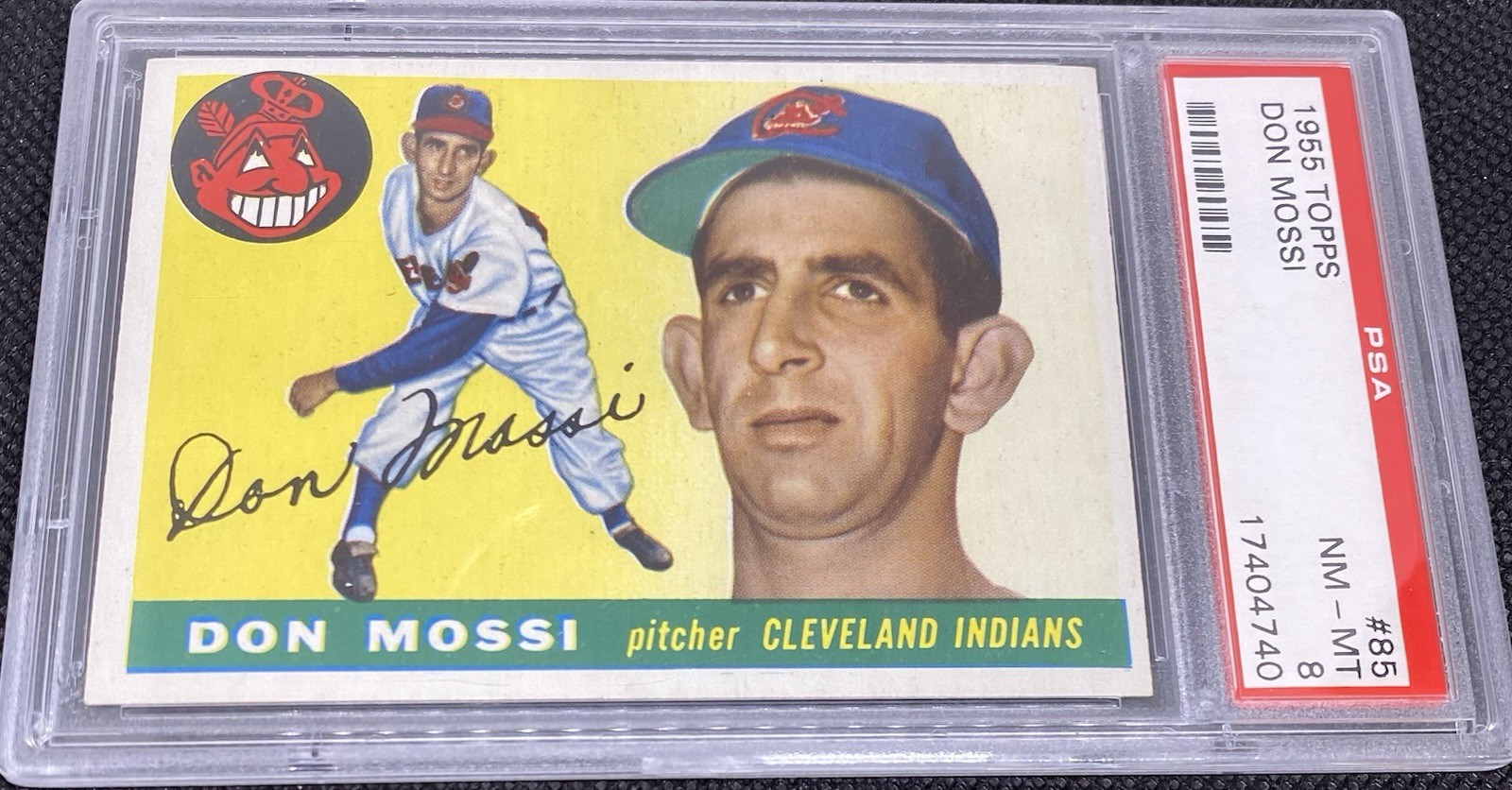 1955 Topps Baseball #85 Don Mossi Cleveland PSA 8 NM-MT