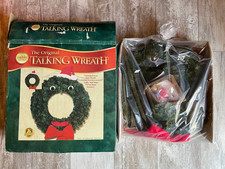 New in Box Vintage 1997 Gemmy 20” The Original Talking Wreath Christmas Decor