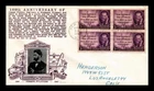 DR JIM STAMPS US COVER JOSEPH PULITZER FDC SCOTT 946 BLOCK OF 4 CROSBY PHOTO