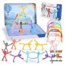 20Pcs Magnetic Travel Toys, Magnets Men for Kids with Metal Box, Airplane Car