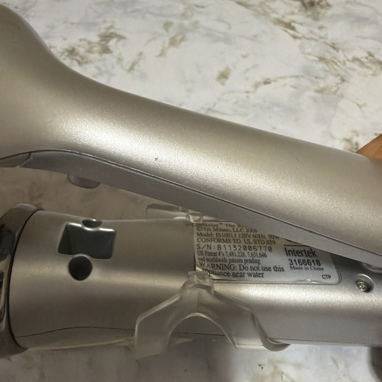 InStyler Original Rotating Hot Iron Silver  IS1001.1  Tested Working