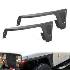 2pcs Heavy Duty Steel Front Fender Flat Flares Kit For 87-1996 Jeep Wrangler Yj
