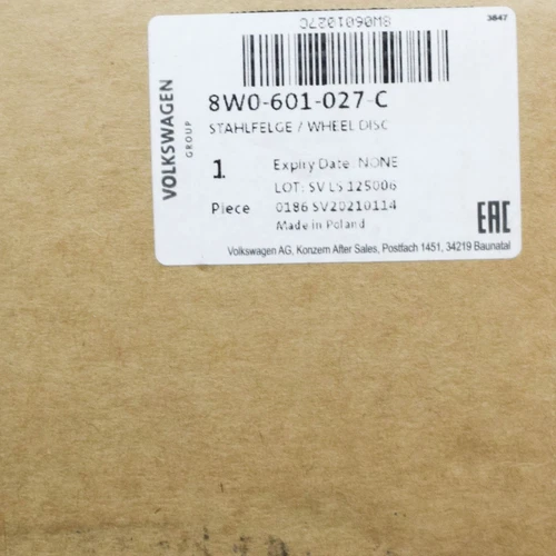 NEU AUDI A4 B9 ERSATZRAD STAHLFELGE 8W0601027C ORIGINAL - Bild 9 von 10
