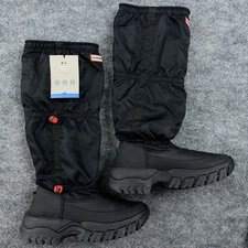 Hunter Wanderer Tall Slouch Snow Boots Rain Womens Size 8 Black Winter