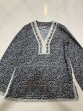 Tory Burch Tunic Navy & Cream Size 6