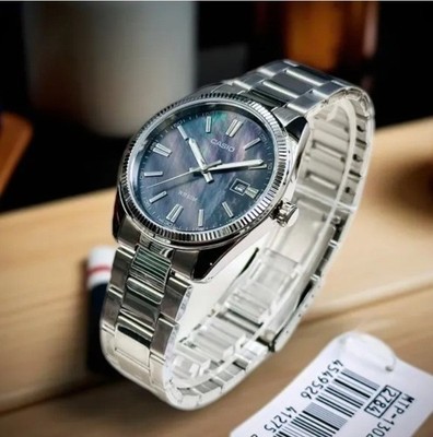 Casio MTP-1302DS-1A Black Mother Of Pearl Stainless Steel Men's