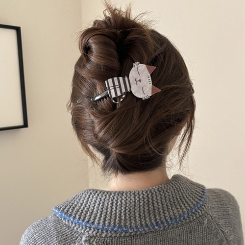 1PC Cats Shaped Hair Accessory Acrylic Hairpin Strong hold Perfect For Daily Use - Picture 6 of 12