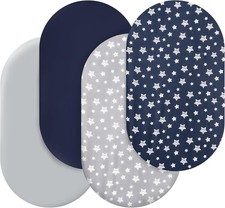 Bassinet Sheets 4 Pack for Baby Boy, Universal Fit for Bassinet Mattress