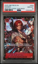 2025 ONE PIECE PROMOS OFFICIAL EVENT TOP PRIZE #004 SHANKS PSA 10