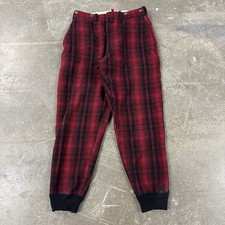 1940s 50s Vintage Woolrich Buffalo Plaid Wool Hunting Pants Talon Zipper 31 X 29
