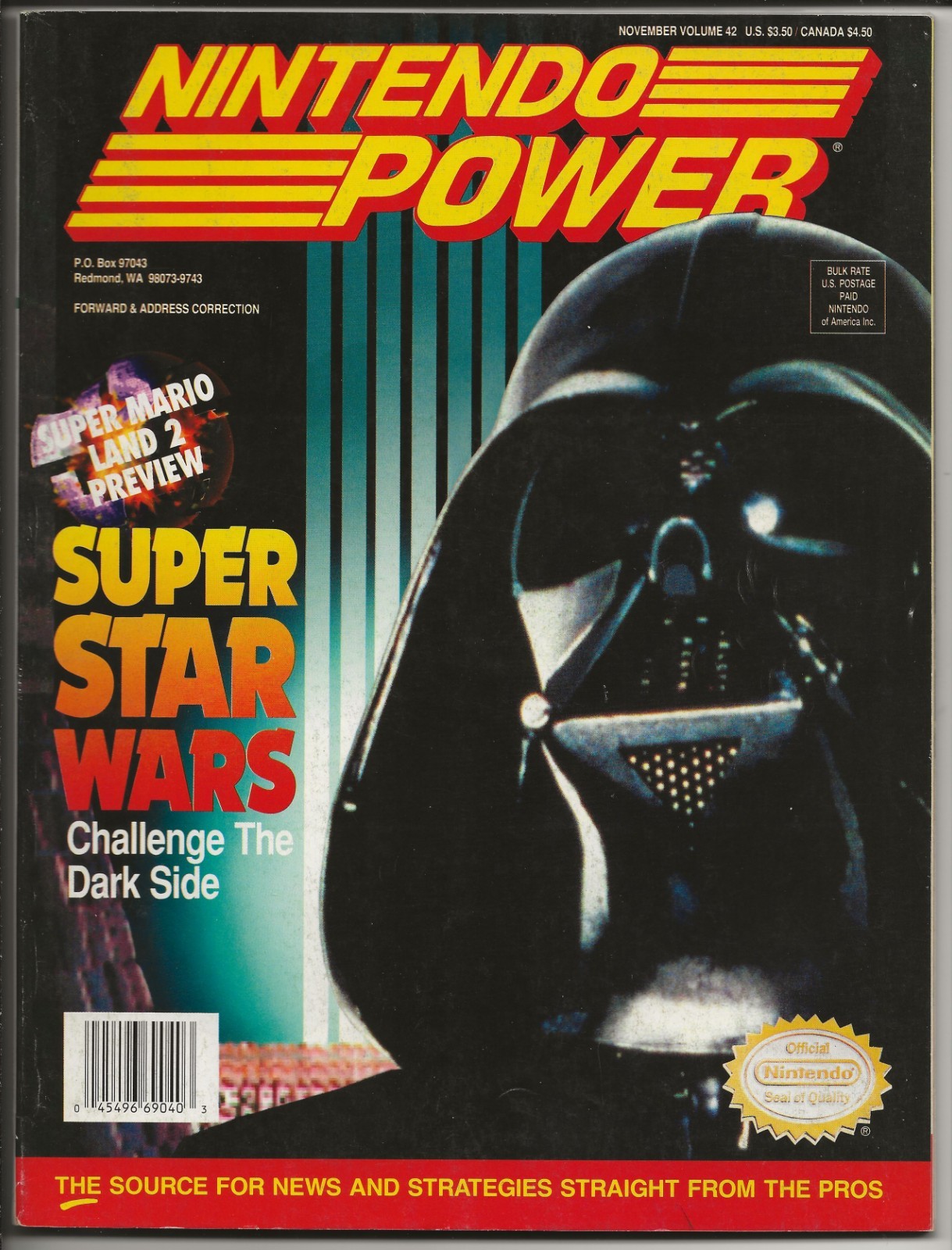 Nintendo Power #42 Super Star Wars w/poster and cards