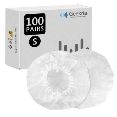 Geekria 100 Pairs Disposable Headphone Ear Covers (S / White)