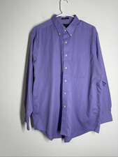 Chaps Wrinkle Free Regular Fit Mens Long Sleeve Size 17-17,5/ 34-35/ XL Purple