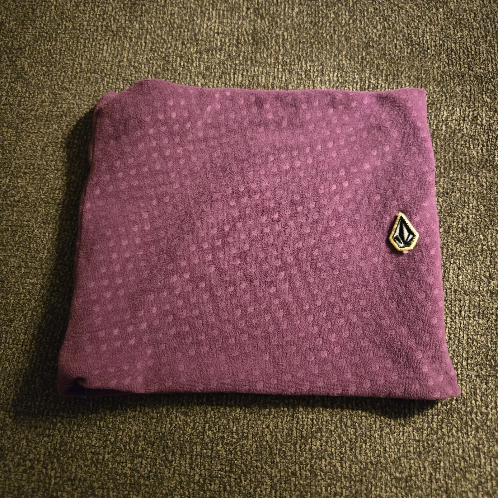 EUC Vintage Volcom Purple Knit Gaiter Adults OS 10" Neck Warmer Embroidered Logo