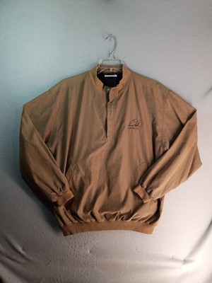 VTG Arnold Palmer Latrobe Country Club Embroidered Golf Wind Shirt Large Brown