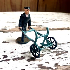 Vintage Britains Lead Bell Hop Ship Yard Wheelbarrow Dolly Original Johillco