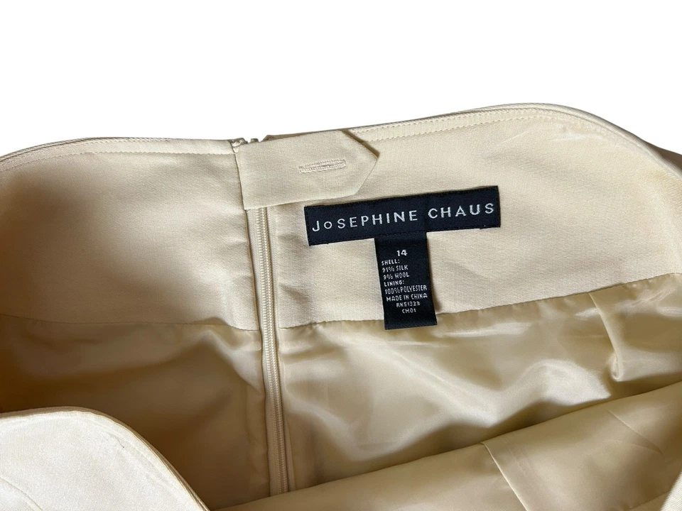 Minifalda de Colección Josephine Chaus Mezcla de Lana de Seda para Mujer Talla 14 Beige Dorado Plisado Foto 3 de 4