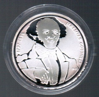 Schweiz 20 Franken Jeremias Gotthelf 1997 PP Silber