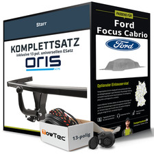 Für FORD Focus Cabrio II Anhängerkupplung starr +eSatz 13pol uni. 10.2006-jetzt