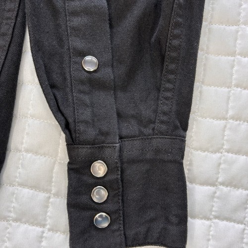 NUEVA Camisa Denim Ralph Lauren Country Negra Pequeña Frontal A Presión Occidental Vintage Años 90 - Imagen 8 de 13