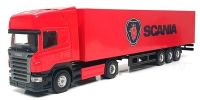 SCANIA TOPLINE 赤 フルトレーラー 1/50 Joal 1/50 Scale Diecast 385 - Scania R Topline Truck & Trailer