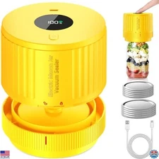 Electric Mason Jar Vacuum Sealer Kit for Wide & Regular Mouth Jars - Yellow