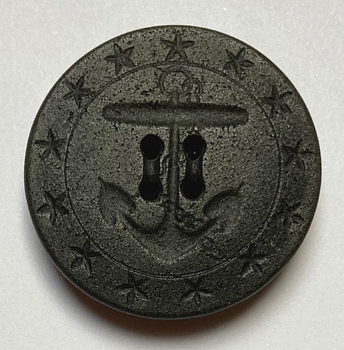 RARE ! CIVIL WAR UNION NAVY PE-COAT BUTTON WATERBURY BUTTON CO. 1 5/16"