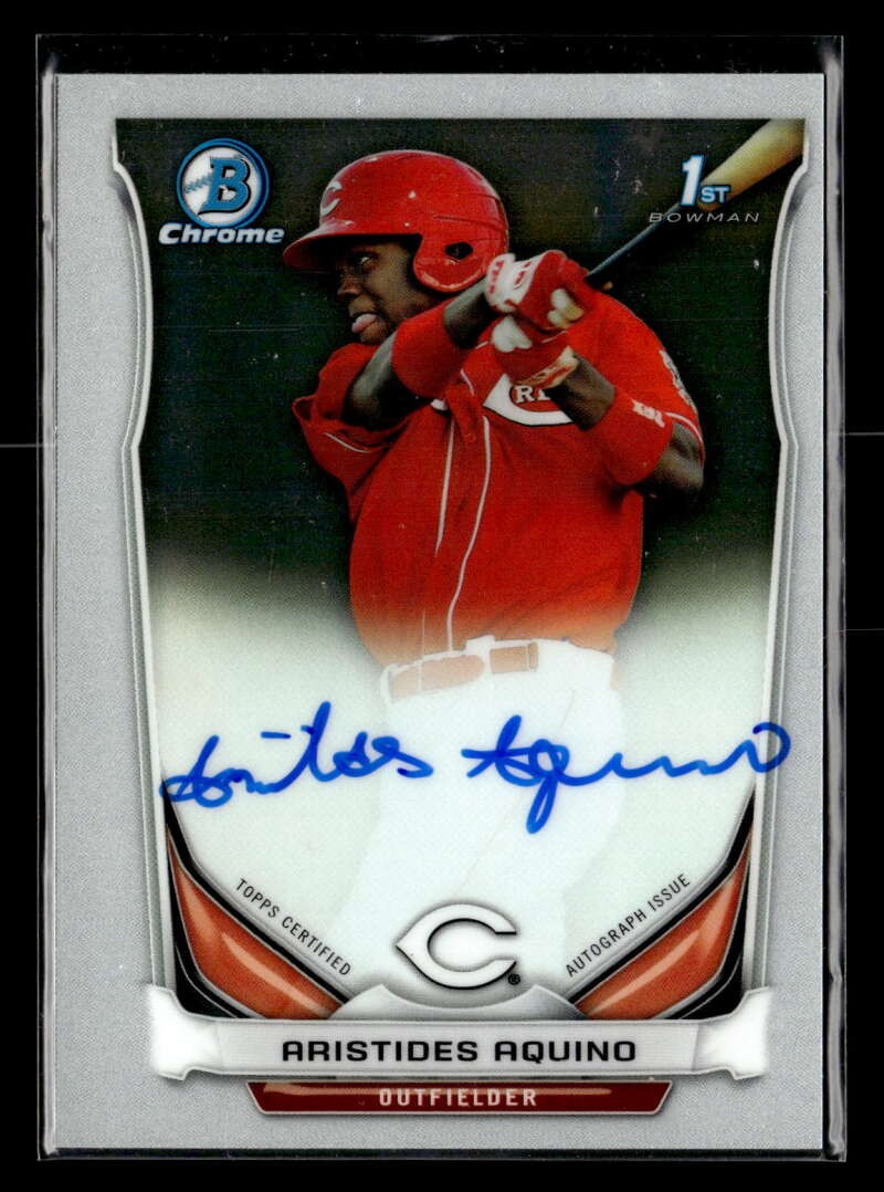 2014 Bowman Chrome Aristides Aquino Prospect Autograph Auto Reds FX3003