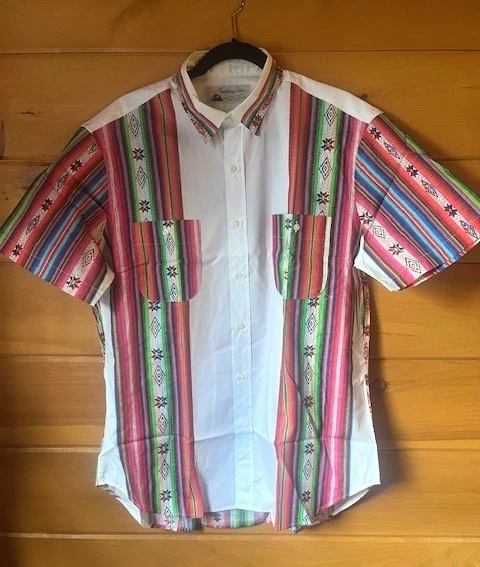 NEW Santiago Shirt Co. Gitman Vintage SS Guayabera Style LG Hand Made in Chile