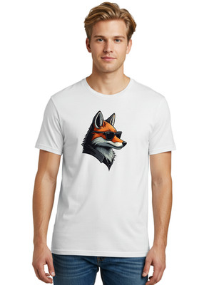 Cool-Fox-4 Mens Graphic Tee, 100% Cotton, Casual Summer Wear
