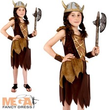 Viking Girls Fancy Dress Saxon Medieval World Book Day Childresn Kid Costume New
