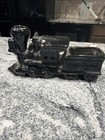 Vintage Glossy Black Ceramic Train Locomotive Planter Mid Century MCM Decor — photo 1