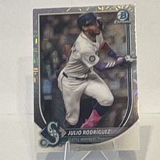 Bowman 2025 Chrome Julio Rodriguez Seattle Mariners Mega Box Mojo Refractor #66