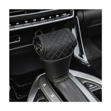 Car Gear Shift Knob Cover, Leather Vehicle Gear Shifter Stick Protector, Black